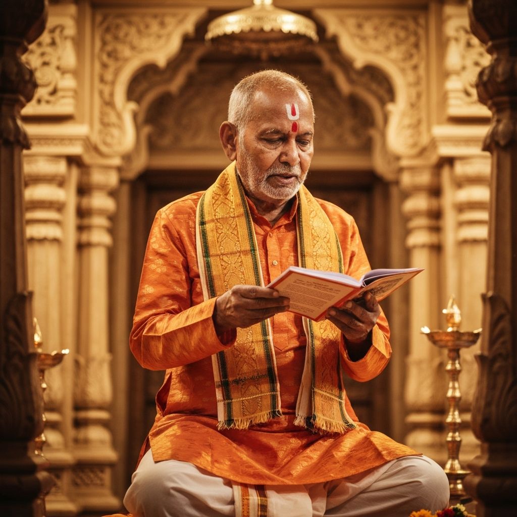 Experienced pandit performing sacred ritual